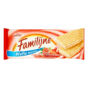 FAMILIJNE wafle 180g TRUSKAWKA-ŚMIETANA